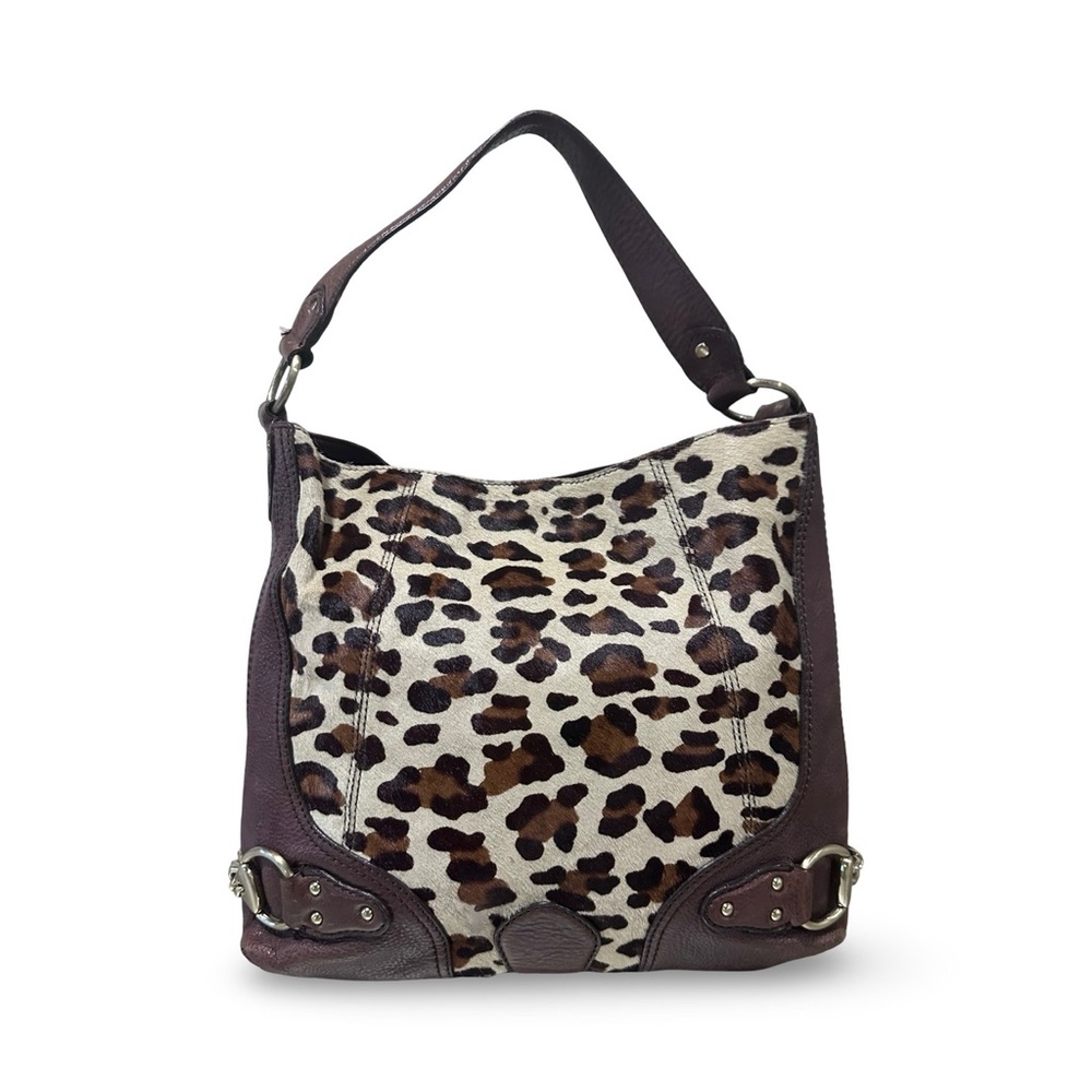 Michael kors Leopard Print Shoulder Bag calf hair/leather EUC - Picture 3 of 14